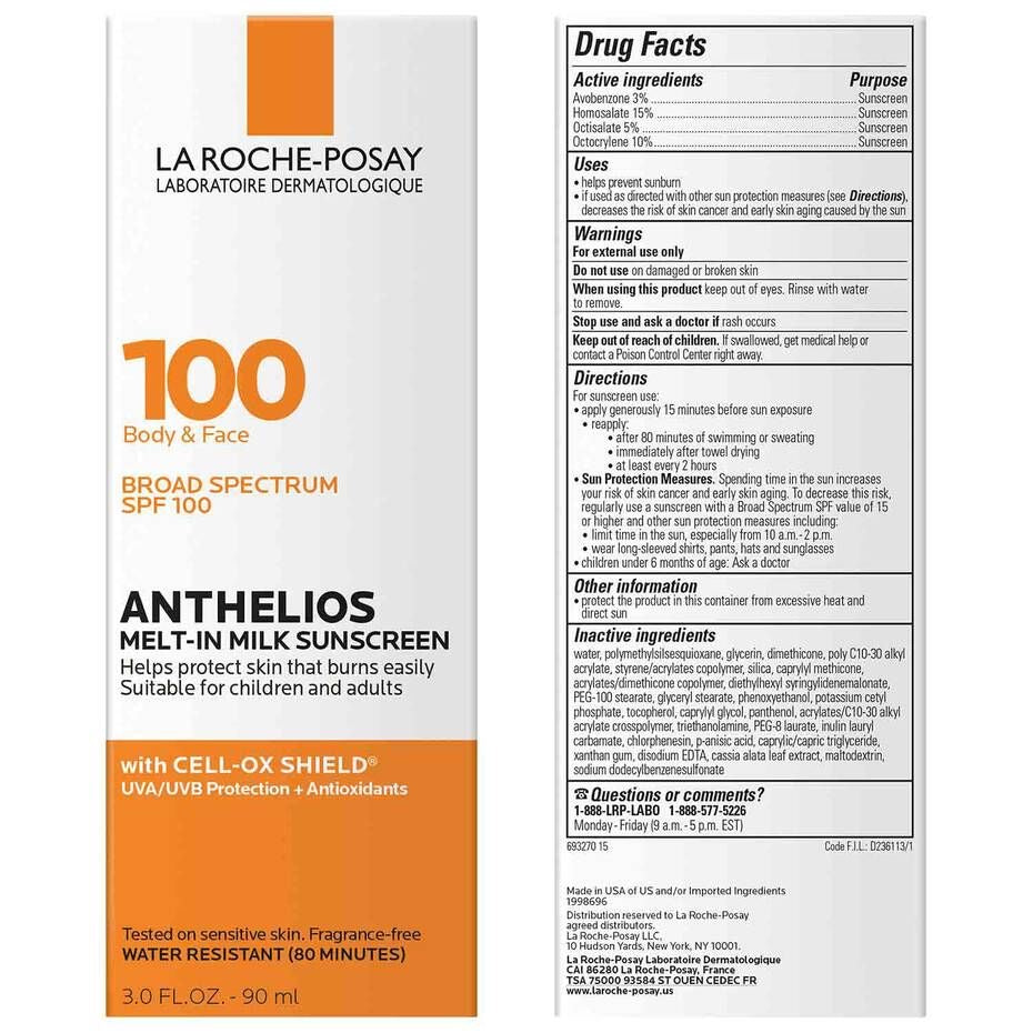 La Roche-Posay Anthelios Melt-In Milk Sunscreen (SPF100)